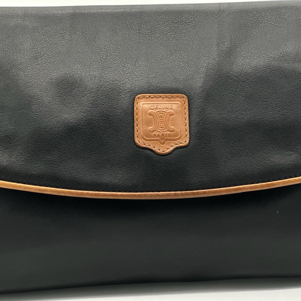 Celine Black and Tan Leather Clutch - Picture 3 of 16